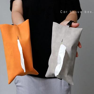 Hanging PU Leather Tissue Box Holder for Car Home Office Chic Restaurant Dining Table Napkin Dispenser Bathroom Paper Holder