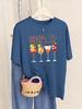 Cocktail Social My Favorite Prints TShirts Women Summer Loose Short Sleeve Tops ONeck Soft T Shirt Basics Casual Woman Clothes