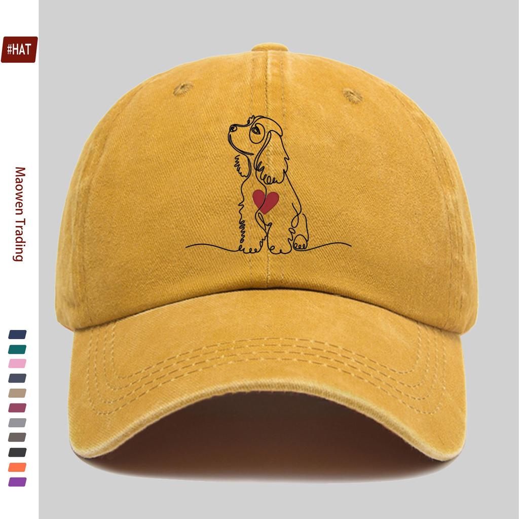 pc Women Adjustable Trucker Hat with Puppy Print  Lightweight Snapback Cap Suitable for Beach Parties Casual Wear  Vintag