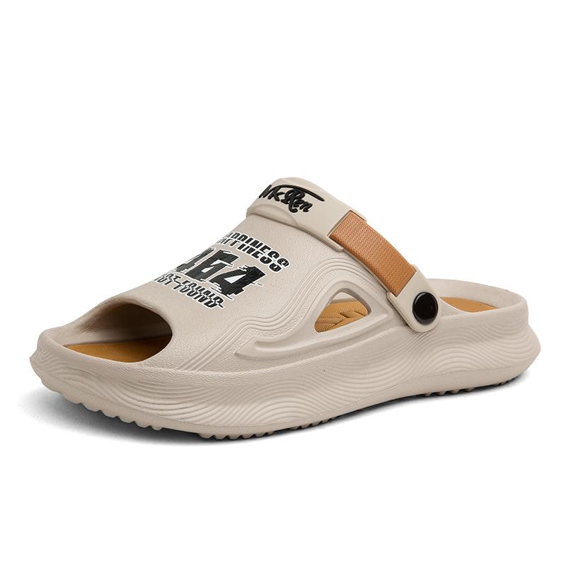 Fashion Summer Sandals Men's Slippers Couples Outdoor Slippers Beach Sandals Trendy One word  Garden Anti slip Slippers Clogs