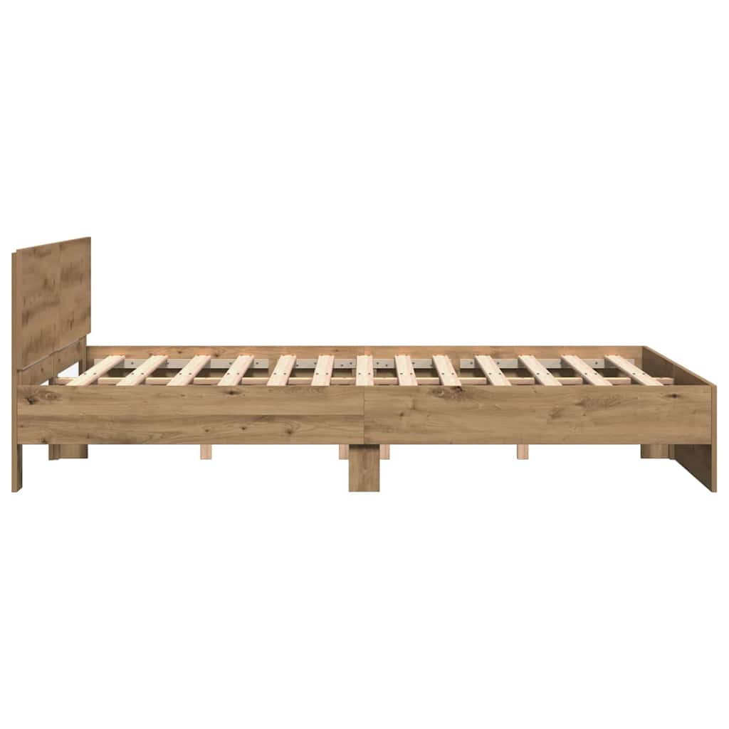 Bed Frame Artisan Oak 203 x 185 x 70 cm Engineered Wood