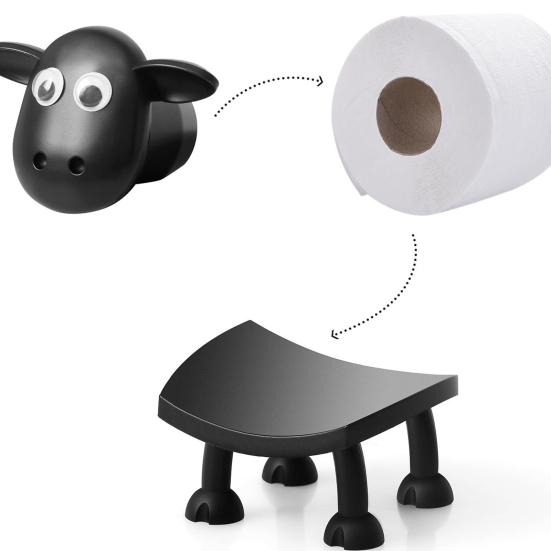 Yousheng Toilet Paper Holder with Sheep Model No-Rust Roll Paper Dispenser Easy Replace Waterproof Organizer for Home Kitchen