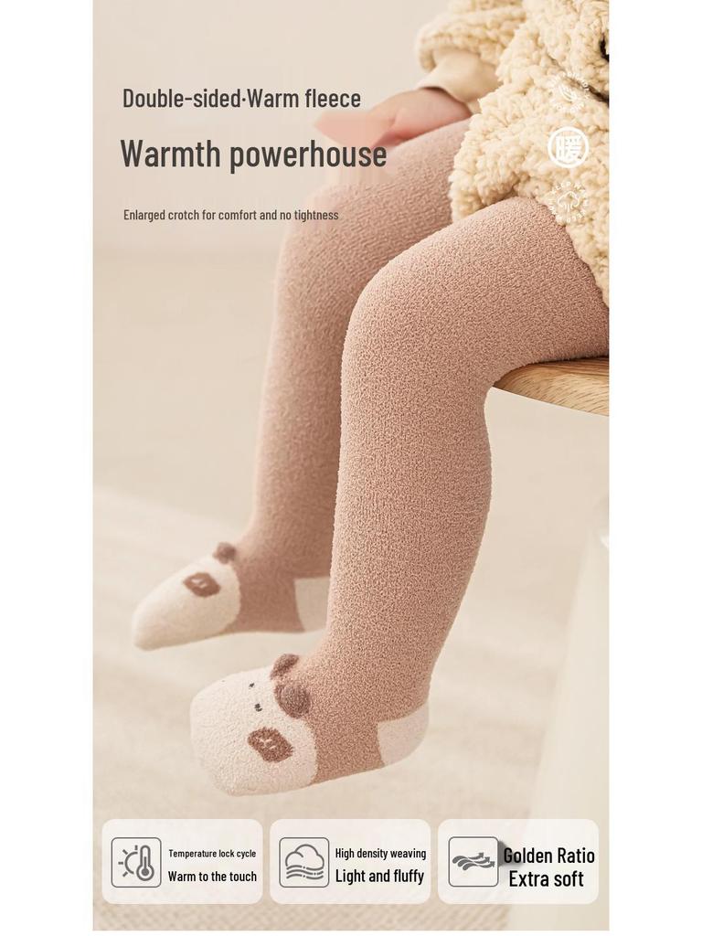 Samt Verdickte Baby-Strumpfhosen – Herbst/Winter Einteiler Mädchen Cartoon-Socken