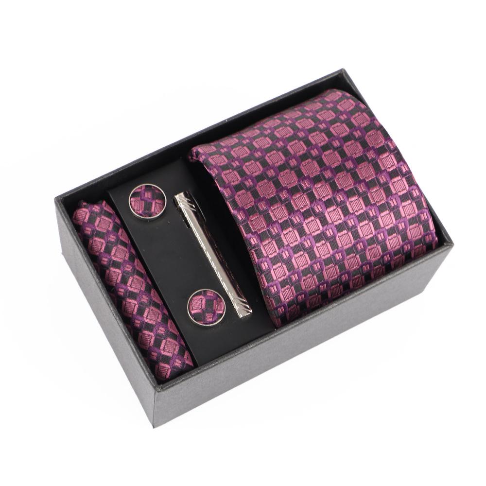 Роскошный мужской галстук с жаккардовой вышивкой, подарочный набор с индивидуальным дизайном логотипа