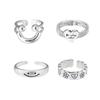 Smiley Heart Adjustable Finger Ring Women Decoration Jewelry Gift Ornaments