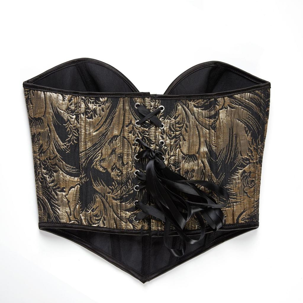 Women Crop Tube Tops Summer Vintage Pattern Tie Up Back Bustiers Corsets Bandeau for Streetwear Aesthetic Clothes