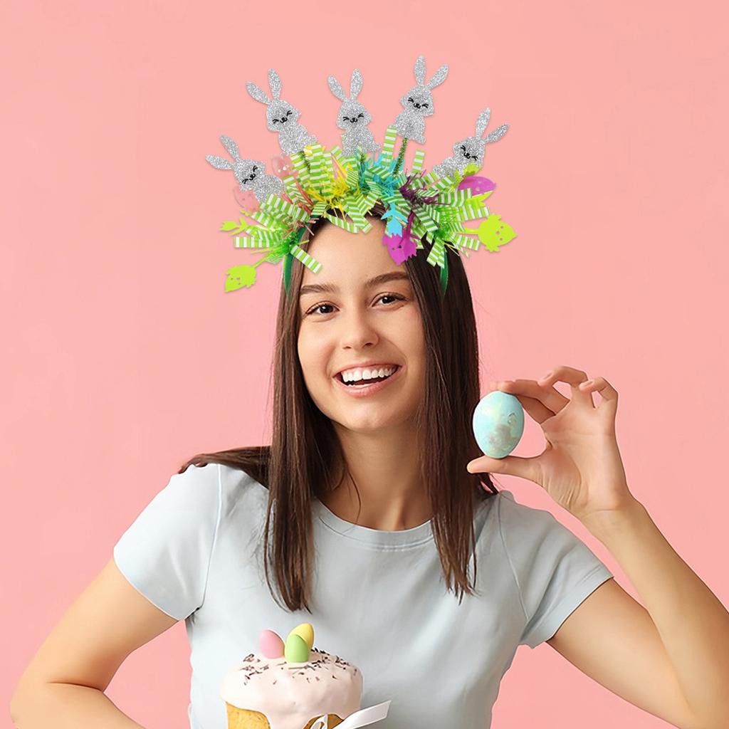 Easter Headband for Women and Girls Cute Hairbands with Easter Eggs & Rabbits, Perfect Easter Gifts for Kids