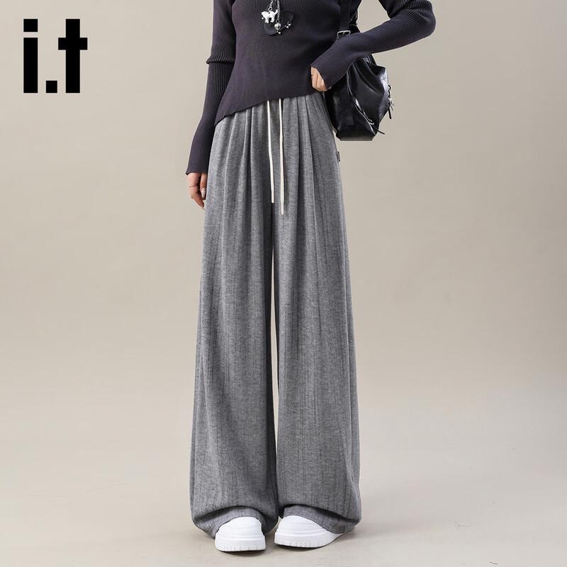 Izzueit Women's High-Waist Wide-Leg Casual Pants