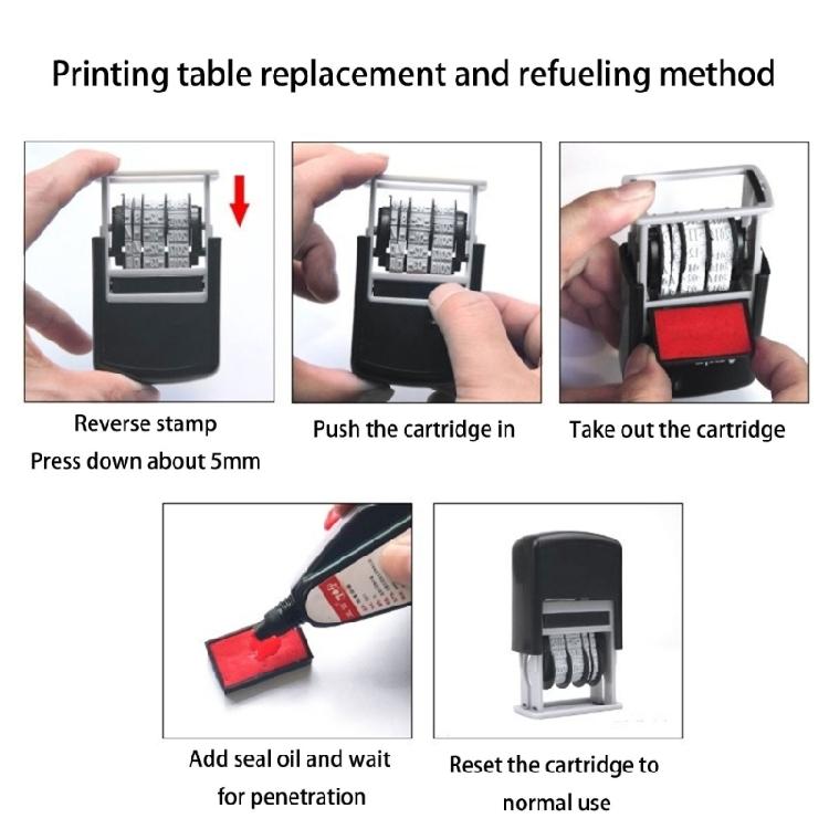 Adjustable Dater Stamp Number Stamp Digits Number Stamp Office Stamp Inking Date Stamp School Supplies