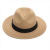Chapeau de paille Panama à grande circonférence chapeau de protection solaire d'été pour le voyage chapeau de soleil pour la plage en bord de mer chapeau de soleil pour homme tendance