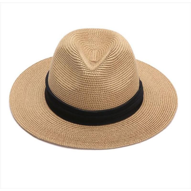 Chapeau de paille Panama à grande circonférence chapeau de protection solaire d'été pour le voyage chapeau de soleil pour la plage en bord de mer chapeau de soleil pour homme tendance