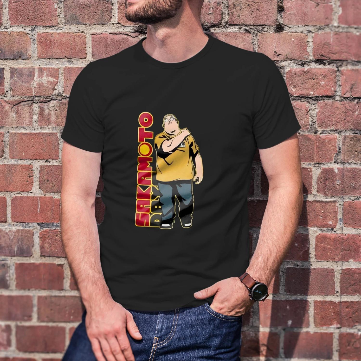 

Short-sleeved Sakamoto Days T Shirt Graphic Anime Graphic Men s and Women s 100% Cotton Crewneck Casual Breathable T-shirt S чёрный