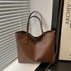 European Style Woven Faux Leather Tote Bag for Women, New Fashionable Large Capacity Shoulder Handbag, Casual Daily Commute Bag CLE