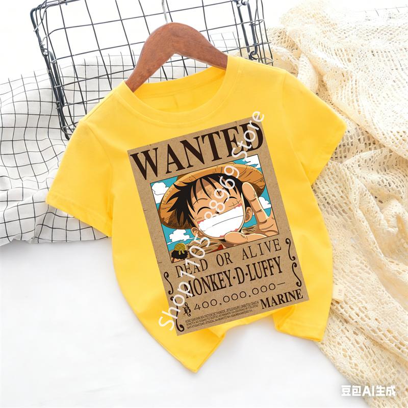 Cute Chopper Cartoon Print Kids TShirt Adorable Anime Character Design Childrens Short Sleeve Tee Perfect for Litt