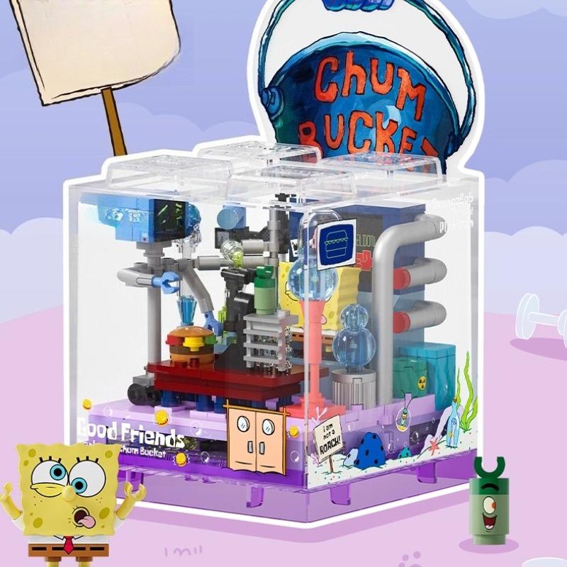 Spongebob Pineapple House Building Blocks Creative Puzzle Handmade Assembled Restaurant Trendy Toy Model Ornament Gift