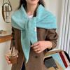 Bright Design Knitted Scarf Solid Color Triangle Scarf Baotou Style Winter Scarf  Casual Wear