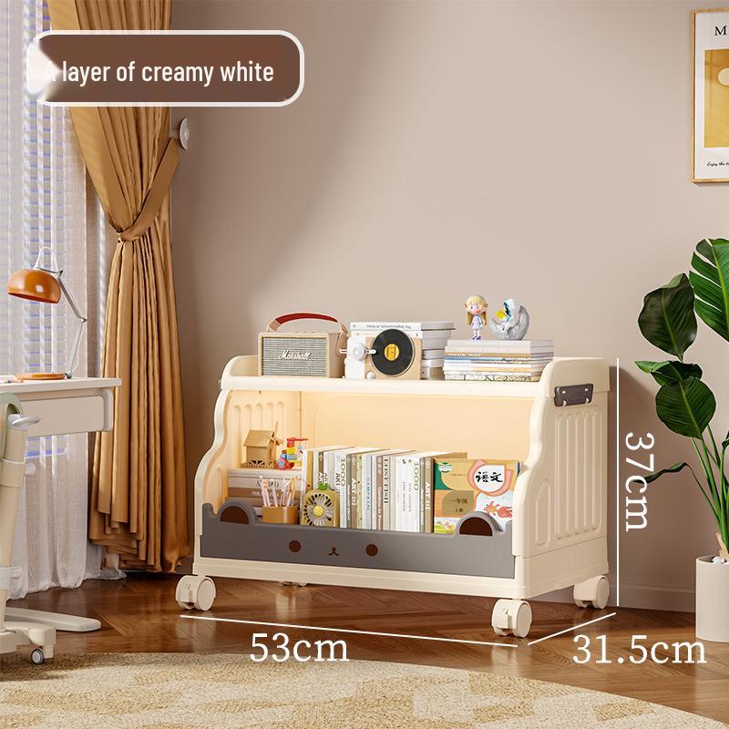Children's Movable Multi-Layer Bookshelf and Storage Rack
