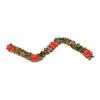 180CM Artificial Christmas Garland with Light Simulation Flower Holly Berry Red Balls Fake Rattan Mantle Fireplace Porch Indoor Outdoor Decoration