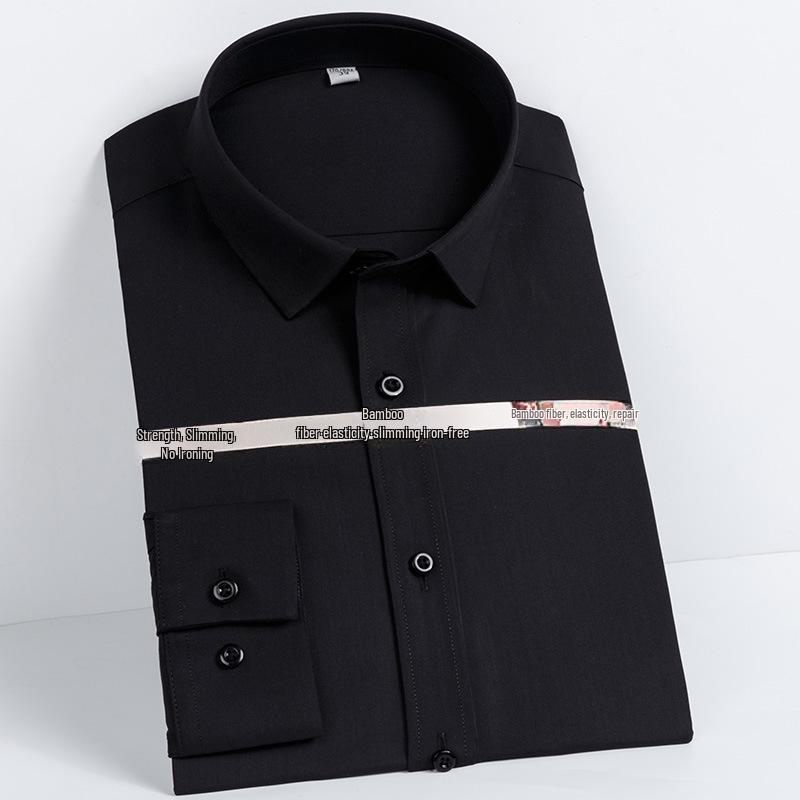 Men's Long-Sleeve Non-Iron Cotton Bamboo Shirt