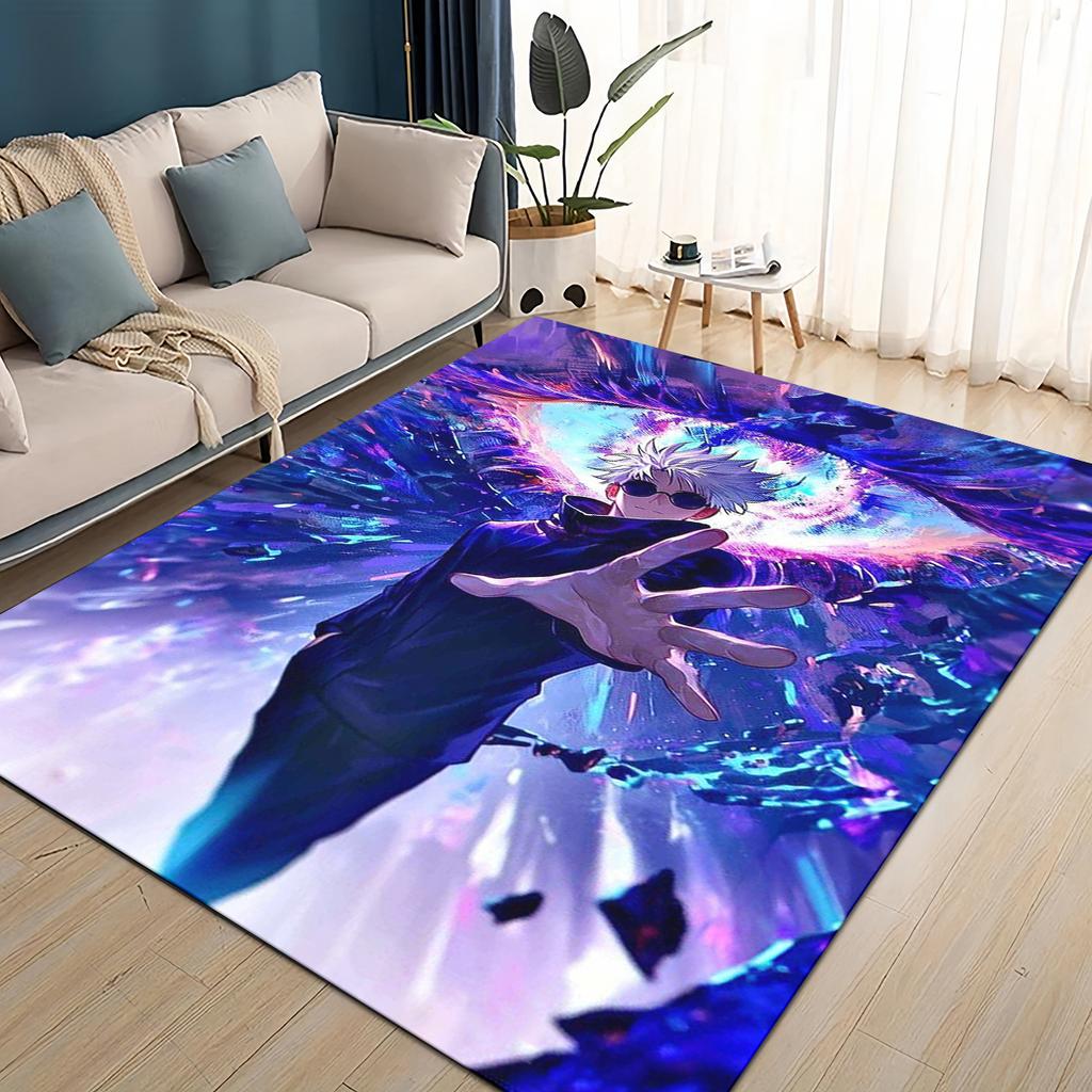 3D Cartoon Jujutsu Kaisen Anime Itadori Yuj Teppich für Wohnzimmer Schlafzimmer Zuhause Sofa Dekoration, Kinder Spiel Rutschfeste Bodenmatte