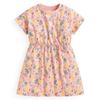 New Summer Floral Dress for Girls, Bamboo Jersey Cotton Dress, Pure Cotton Thin Short-Sleeve Dress for Girls, Export