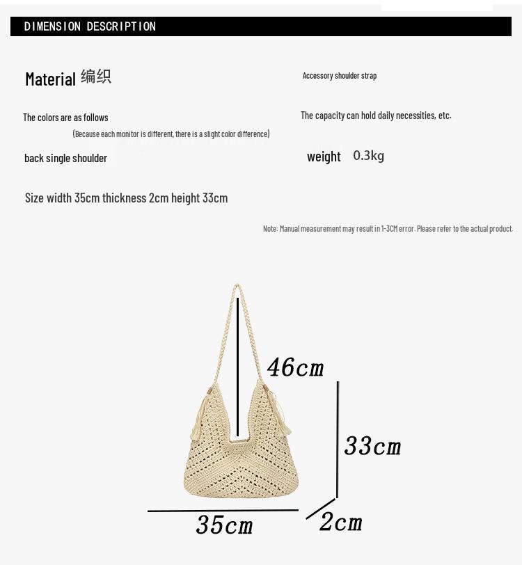 2025 Retro Mångsidig Vävd Handväska med Stor Kapacitet - Stilfull, Utskuren Design för Pendlar