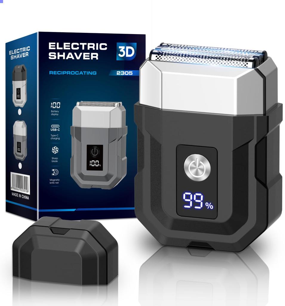 Electric Compact AI Sensing 2025 New Electric Shaver for Wet and Dry 3 IPX7 Low Fast LED Compact and Portable for Business Home and Overseas Perfect
