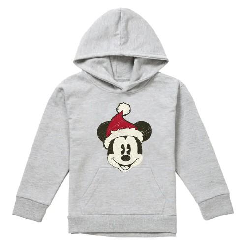 Disney Childrens/Kids Mickey Mouse Santa Face Heather Hoodie