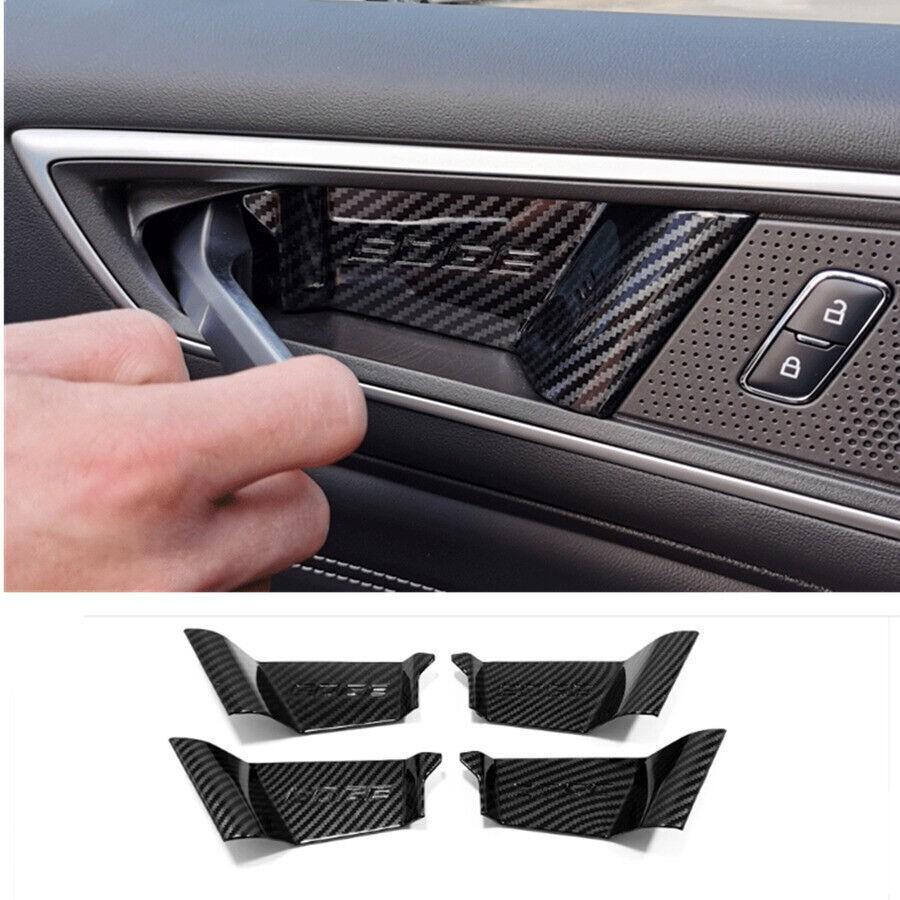 For FORD EDGE 2015-2022 Carbon Fiber Inner Car Door Handle Bowl Cover Trim