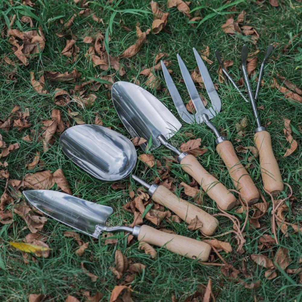 

Садовая лопата с деревянной ручкой, нержавеющая сталь, инструмент для посадки, ручные инструменты, садовая вилка, рыхлая почва Style 6