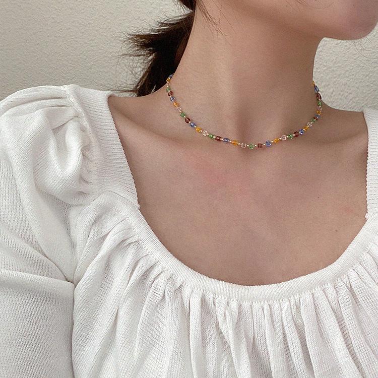 

Korean Dongdaemun Crystal Choker Necklace for Women - Elegant and Versatile