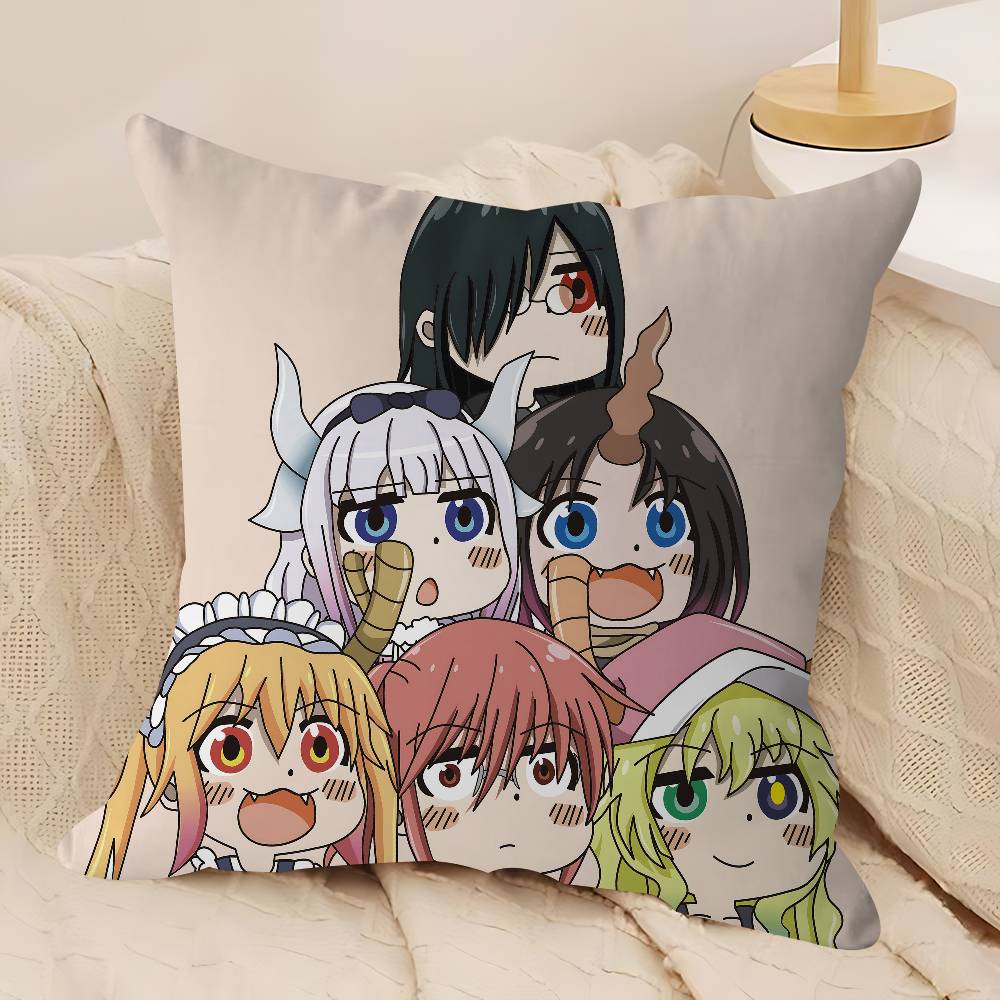 Anime D-Dragon-Maid Pillow Cushion Cover Pillowcase Living Room Sofa Home Decor Customized