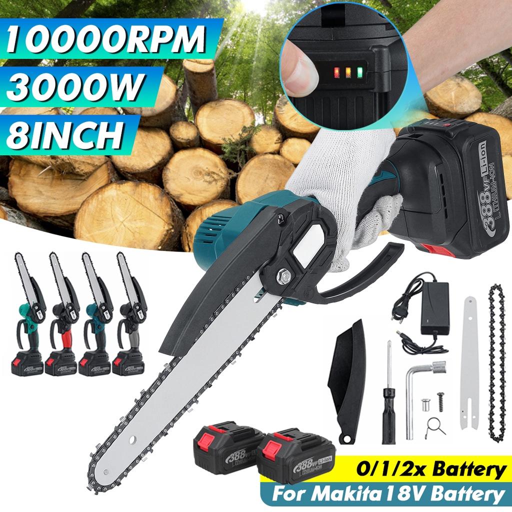 10000RPM 8 Inches Mini Brushless Electric Chain Saw Chainsaw Wood Cutter Pruning Garden Power Tool For 18V Battery
