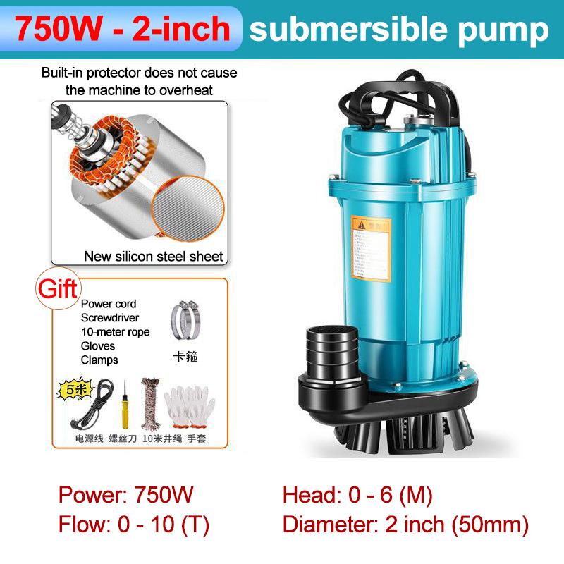 370W-1100W Submersible Pump, Agricultural Irrigation High-flow Water Pump,suitable for Garden,farm,swimming Pool Water Pumping