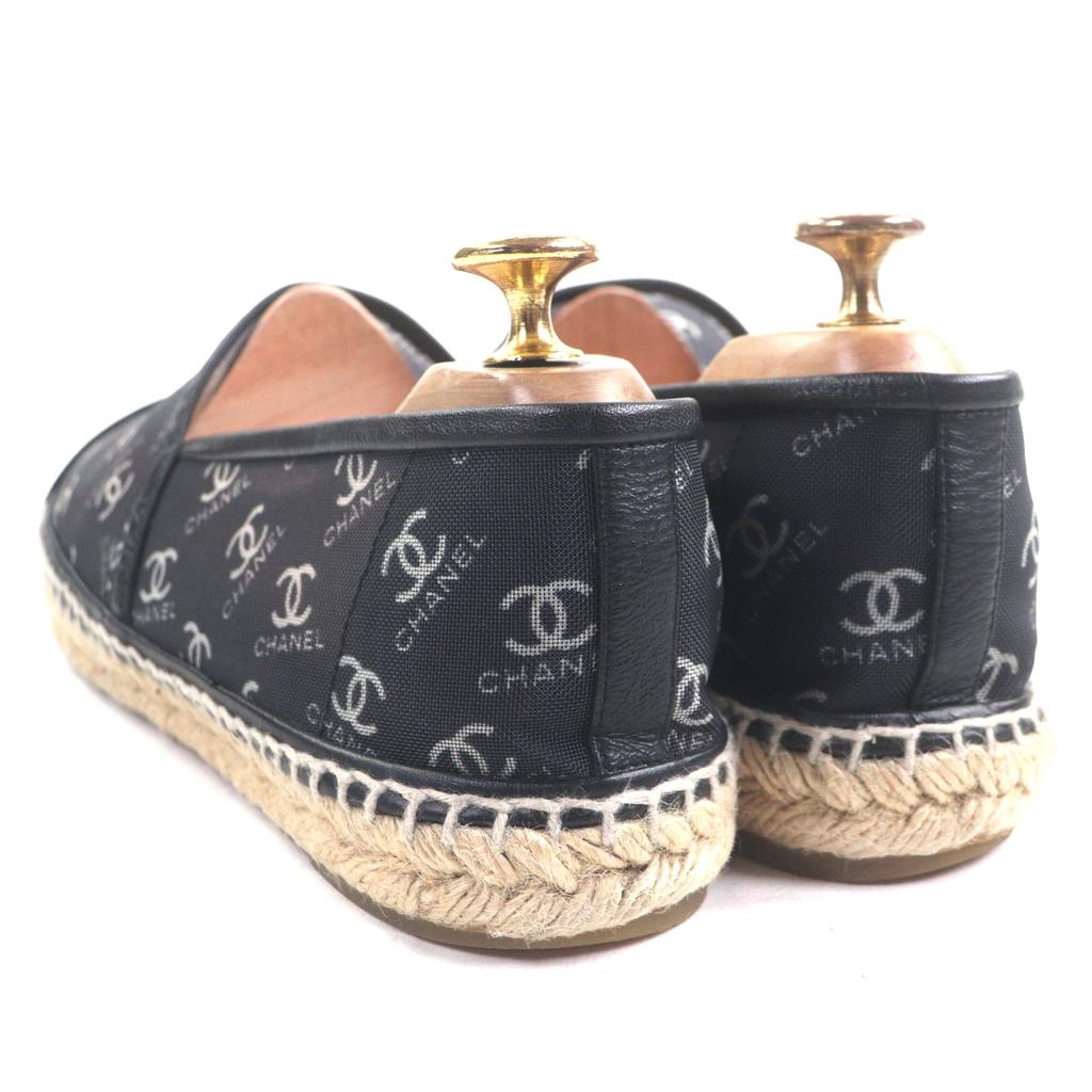 Tolle CHANEL Slipper COCO Mark Mesh Espadrilles schwarzes Mesh Herren 42 G34673 Gebraucht