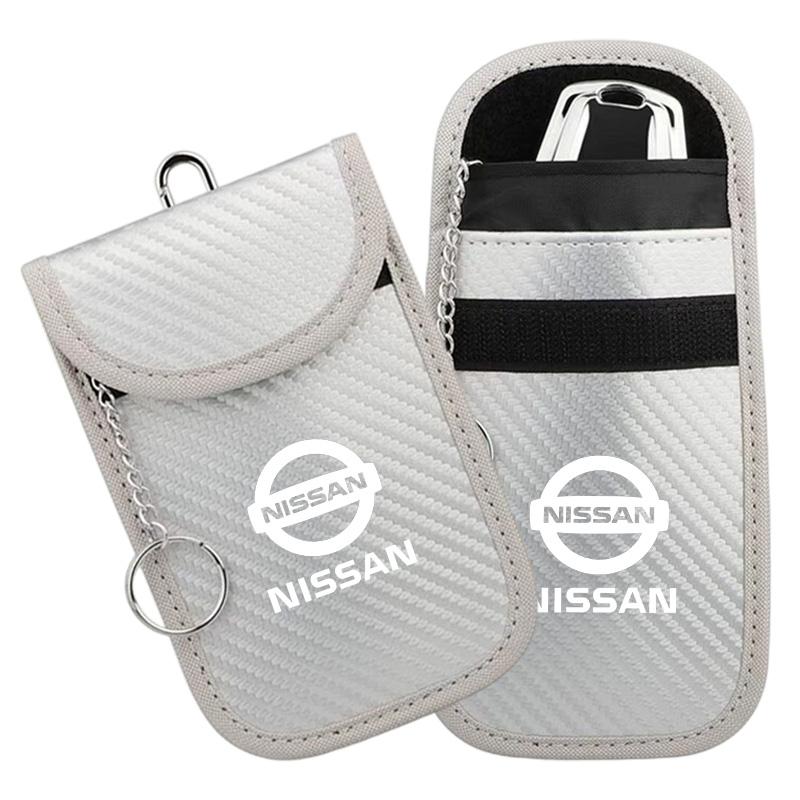 Car Key Case Signal Blocker Bag RFID Shielding Pocket For Nissan X-trail Qashqai Trail Tiida Note Juke Sentra Navara Accessories T12