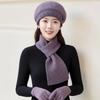 Florosence Cozy Fleece Thick Beret + Scarf Set 2 Types  Color Selection 