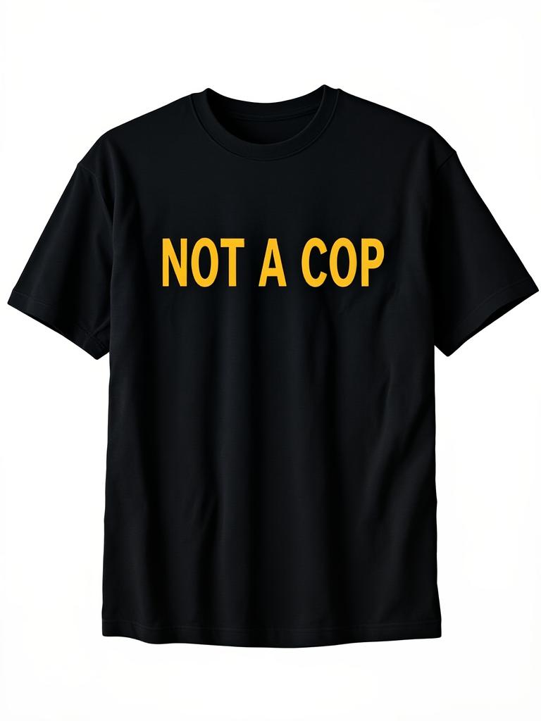 Not A Cop Funny Police TShirt Round Neck Tshirt Halloween Thanksgiving Christmas Gift for Men Unisex