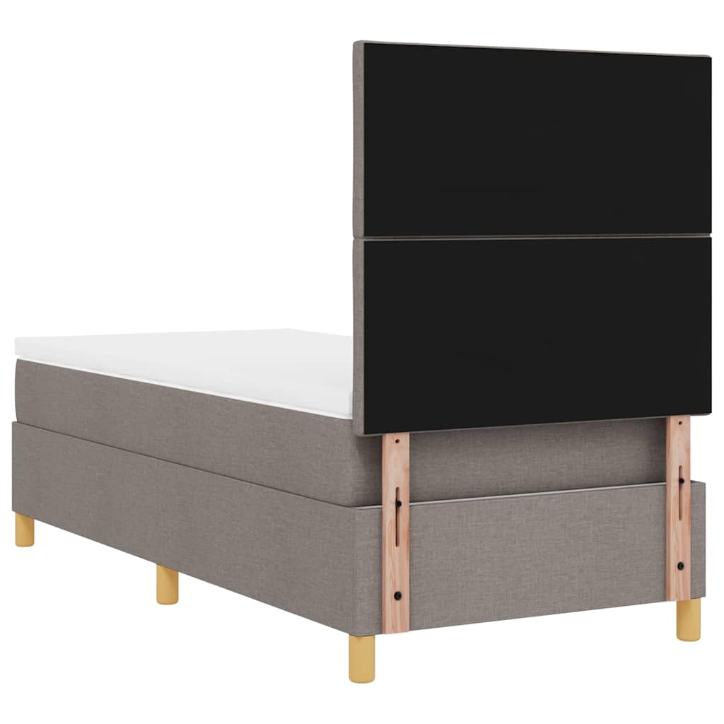 Boxspring Bed with Headboard Taupe 100 x 200 cm Fabric