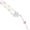 Rosary Crystal Bead Necklace Catholic Rosary Bead with Metal Crucifix Religious Jewelry for Women Flower Beaded Necklace