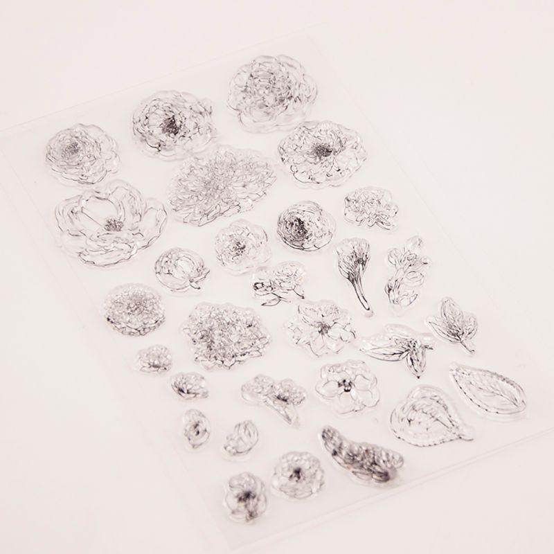 Flower Stamp Silicone Clear Seal Handmade Paper Card Greeting Card Decor Top Sale