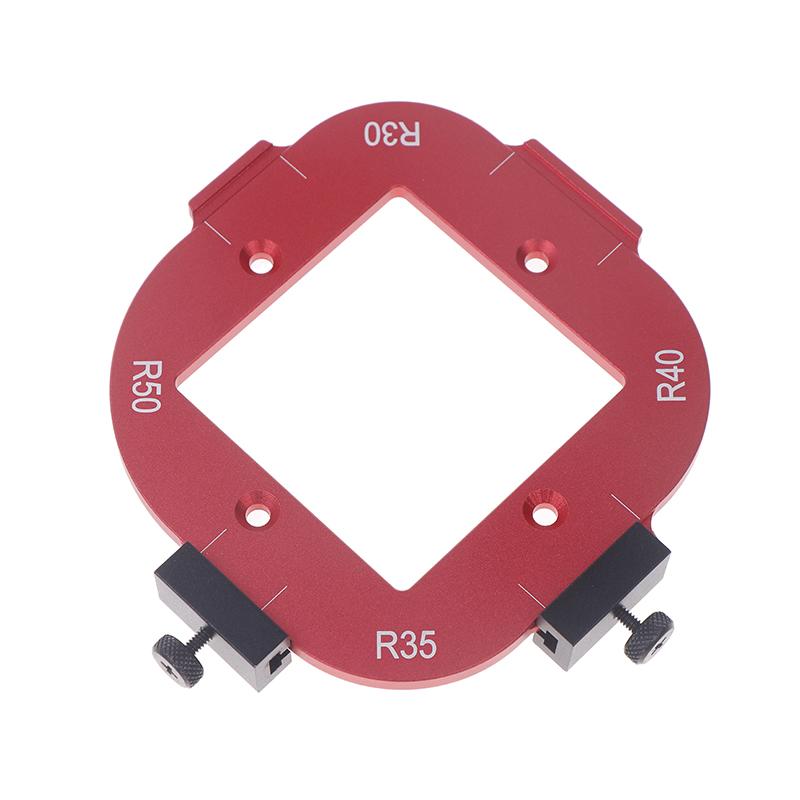 

4 в 1 Деревообрабатывающий фрезерный станок Шаблон позиционирования угла дуги Угловые радиусные фрезеры R10-R50 Инструмент позиционирования радиусного кондуктора