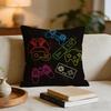 Colorful Graffiti Game Gamepad Cushion Cover Short plush pillowcase for bed sofa carwashable