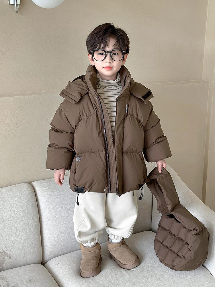 Boys' 2025 Winter Hooded Down Jacket - Thick, Warm, and Perfect for Cold Weather