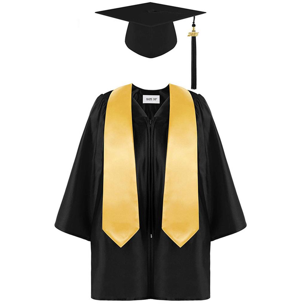 Kindergarten Graduation Cap With Tassel & Printed Gown. Perfect For Memorable Photos And Ceremonies