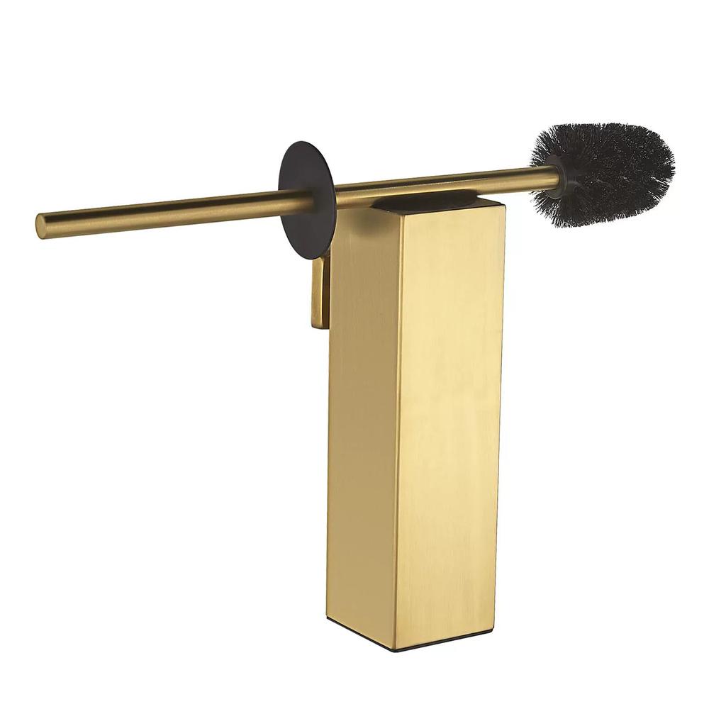 Black Toilet Brush Holder with Brush SUS304 Chrome Bathroom Toilet Scrub Cleaning Brush Holder Set