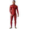 Tuta Holografica Trasparente da Uomo Manica Lunga Full Body Zip Posteriore Catsuit Clubwear