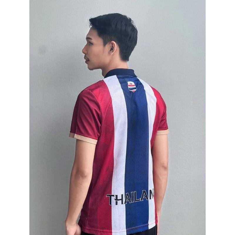 THAILAND National Football Soccer Vintage JERSEY CHEER Fan Version Schnelltrocknendes Shirt Polo Polyester Kurzarm Uniform Elefantenlogo Sport Outdoor