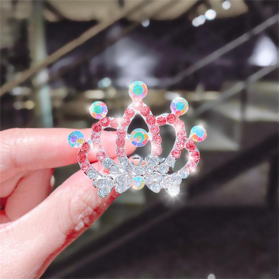 Neue Kinder Diademe Kronen Kleine Kinder Mädchen Strass Kristall Krone Herz Prinzessin Party Accessoires Haarschmuck Ornamente