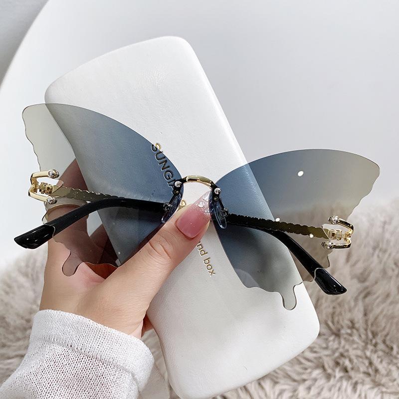 Butterfly Sunglasses Women'S Large Frame Gradual Change Color Sunglasses Trend Street Sunglasses